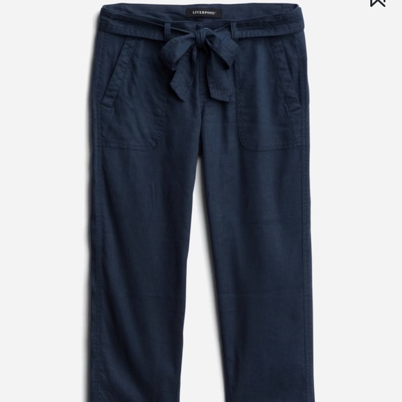 Liverpool Dave Straight Leg Capri Linen 